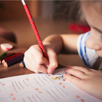 photo of child writing