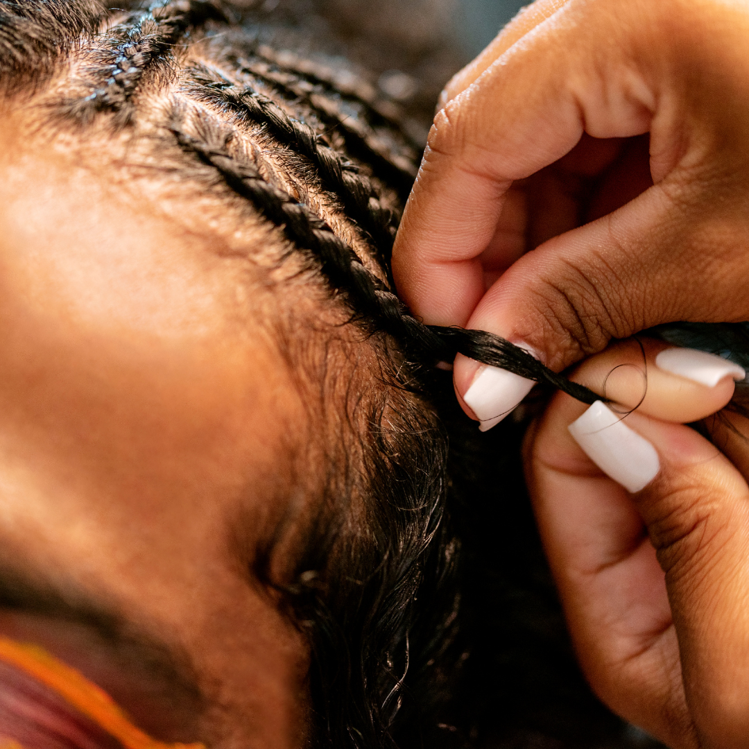 photo of braiding hair